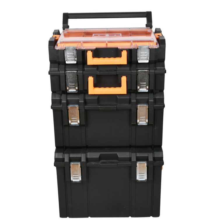 4 in 1 Stacklable Sets Wheeled Plastic Trolley Tool Box