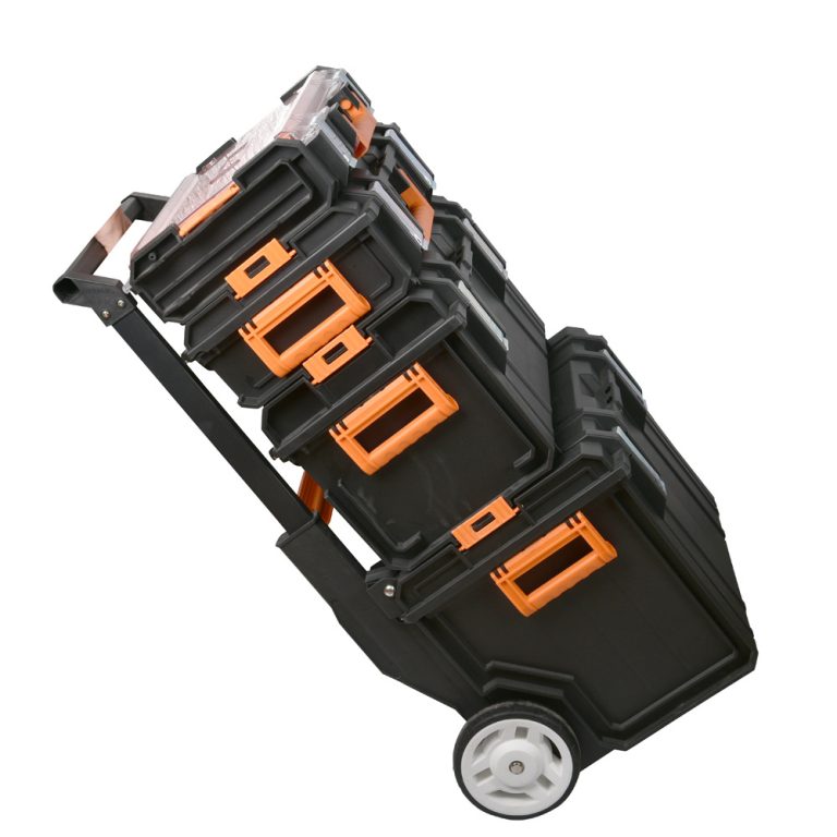 4 in 1 Stacklable Sets Wheeled Plastic Trolley Tool Box