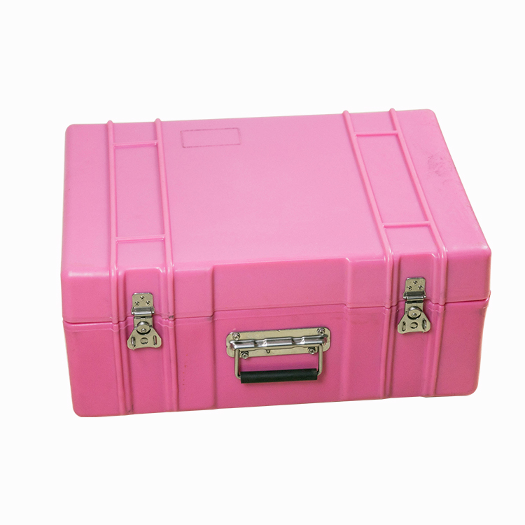 Pink trolley suitcase rotomolded case
