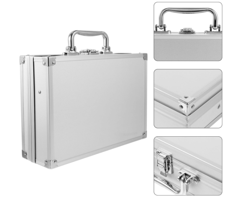 Aluminum Instrument Storage Box Aluminum Locking Briefcase Hard Briefcase Brief Cases