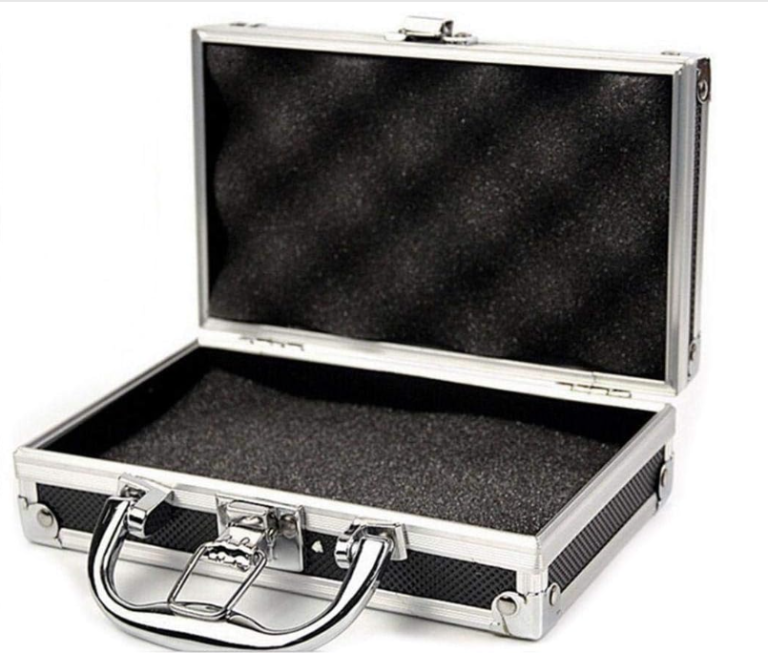 Aluminum Carrying Case,Mini Aluminum Case Foam Briefcase ToolBox Carrying Case