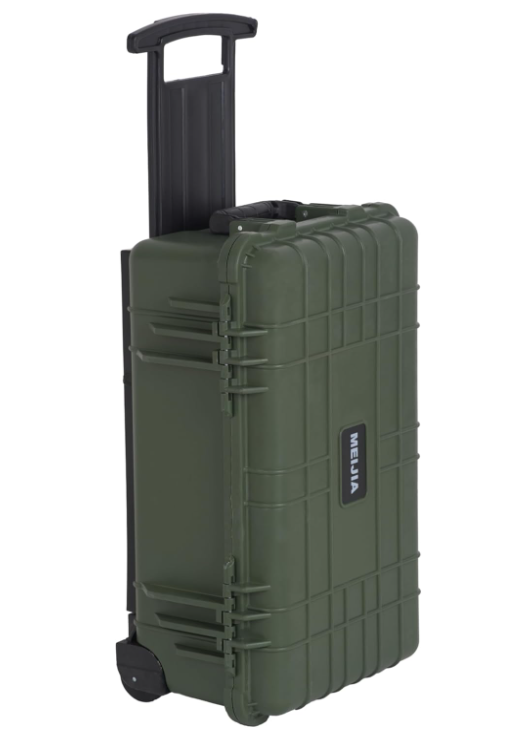All Weather Rolling Waterproof Dry Case with Retractable Pull Handle and Wheels Foam Inserte