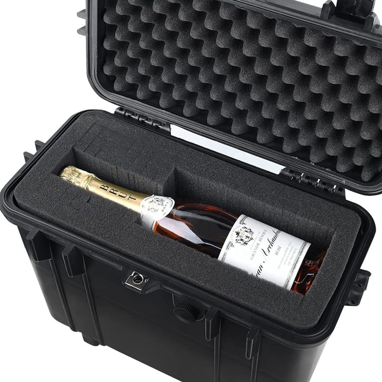 IP67 Waterproof  Retractable handle wine protrction box Hard plastic case with trolley