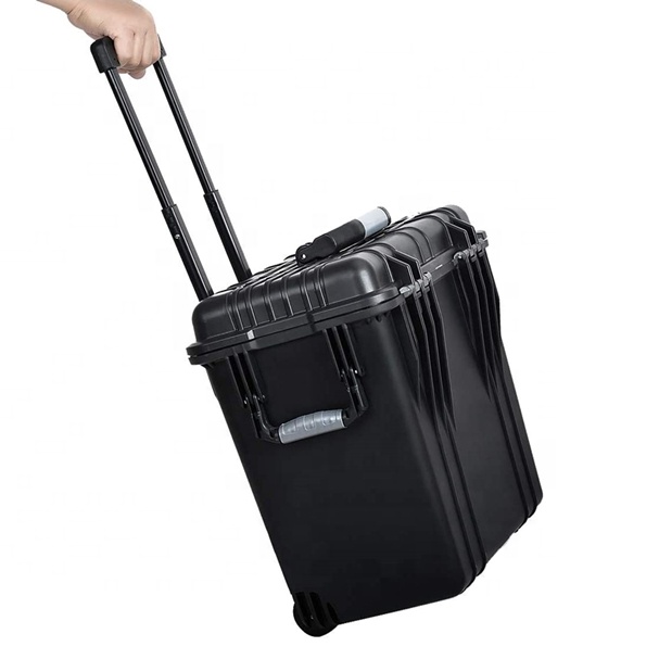 IP67 Waterproof  Retractable handle wine protrction box Hard plastic case with trolley