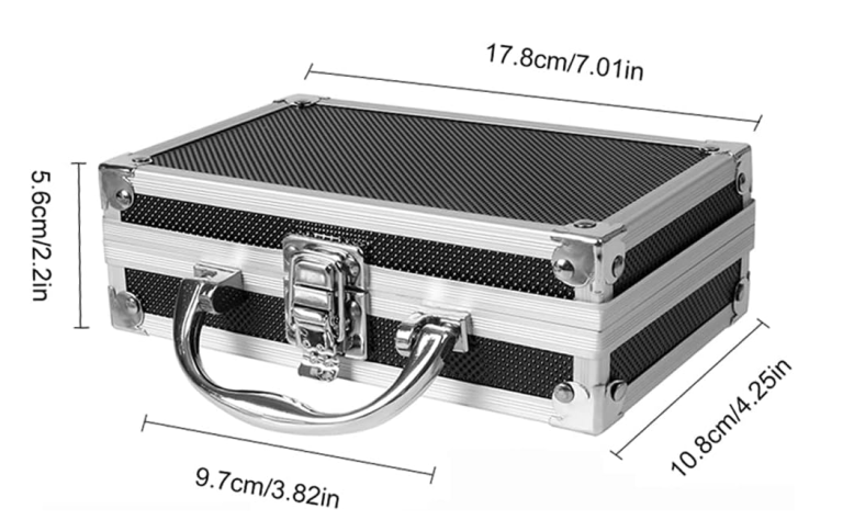 Aluminum Carrying Case,Mini Aluminum Case Foam Briefcase ToolBox Carrying Case