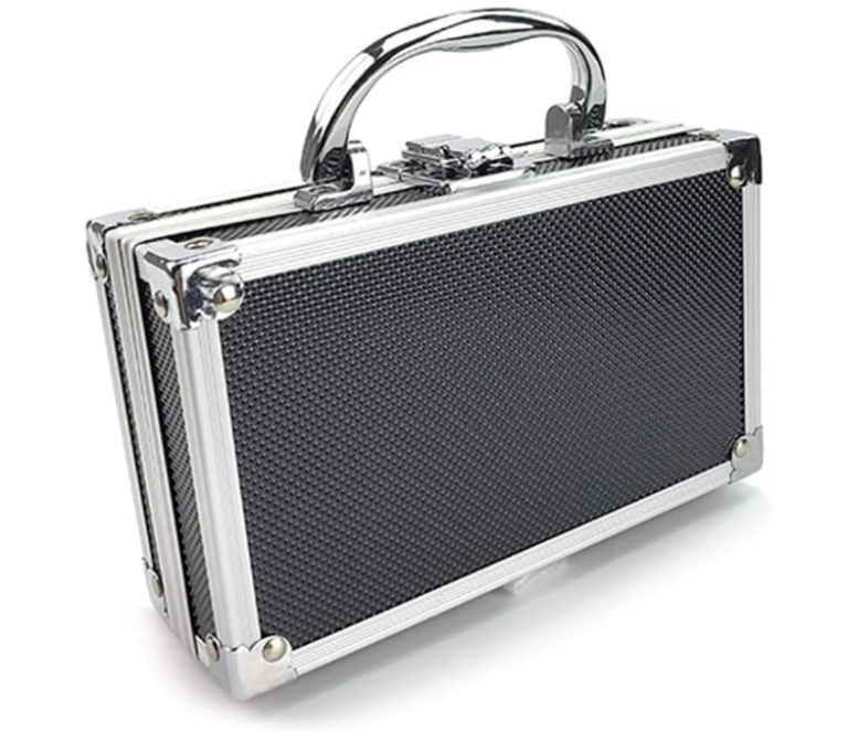 Aluminum Carrying Case,Mini Aluminum Case Foam Briefcase ToolBox Carrying Case