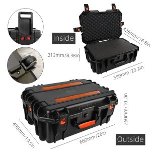 Waterproof Hard Plastic Drone Case Protective Pull Rod Tool Case with Wheels