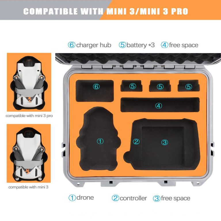 WaterProof Portable Suitcase ExplosionProof Safety Hard Shell Drone Case for Dji Mini 3 & Mini 3 PRO