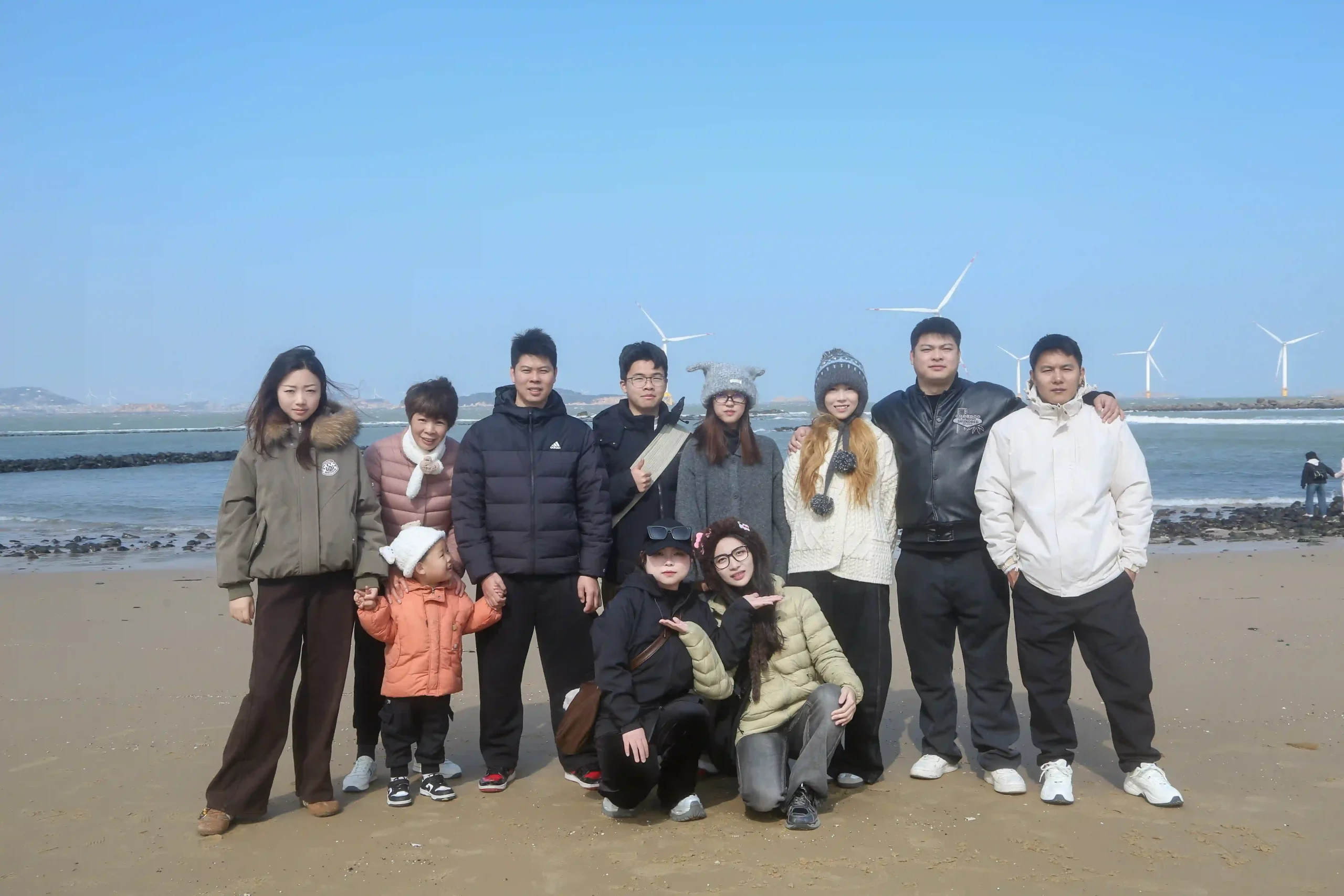 Group photo by the sea